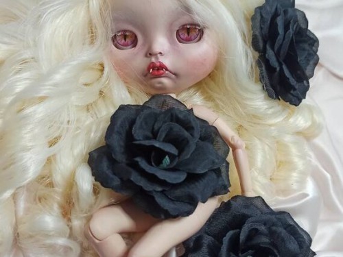 Blythe doll. Blythe custom doll little Vampire. Sculpted face blythe doll. by SnowflakeBlythe