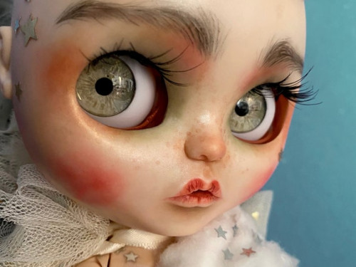 Cloudy Blythe Doll CUSTOM ooak and UMBRELLA STAR by LuxCustomBlythe