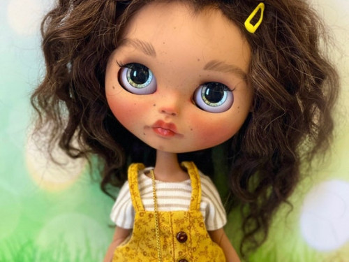Blythe doll custom with natural mohair wig – Kiley by KattySuzume