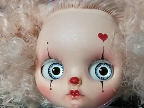 Blythe doll. Custom Blythe doll. Middie blythe clown doll. by SnowflakeBlythe
