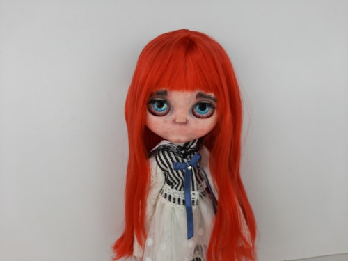 SOLD Blythe doll custom OOAK creepy girl without mouth / horror doll / creepy doll by Alinari by AlinariShop
