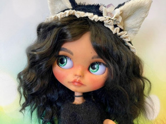Blythe doll custom – Michelle the Black cat by KattySuzume