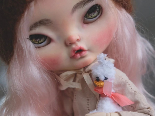 Custom blythe doll, Takara original dandy dearest, ooak sculpted collectible doll by OLLYdolls