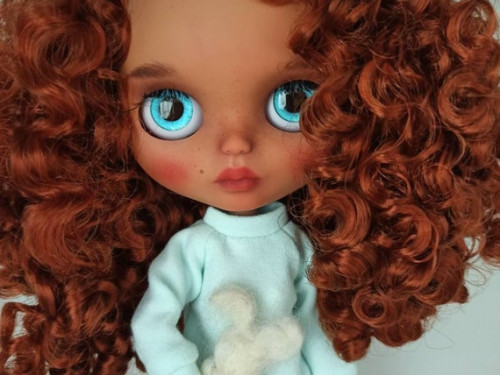 Blythe custom doll. Ginger curly haired girl. by ksenidoll
