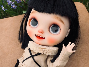 OOAK Black hair cutie blythe doll by AmoySuHandmade