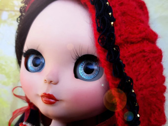 Ooak Custom Blythe doll original Takara – Red Riding Hood with wolf by ELFiciousShop