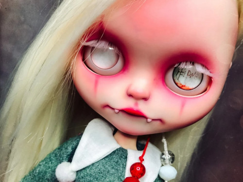 OOAK Custom Blythe Doll Vampy Albino by CandyJamBlytheDolls
