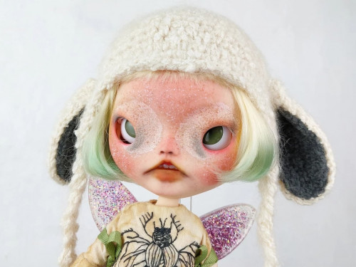 Custom Blythe OOAK forest butterfly asian sculpting face vintage style cute Art doll by Alinari