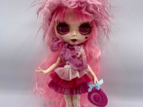 Pink lady custom Blythe doll by MagickalCreatures