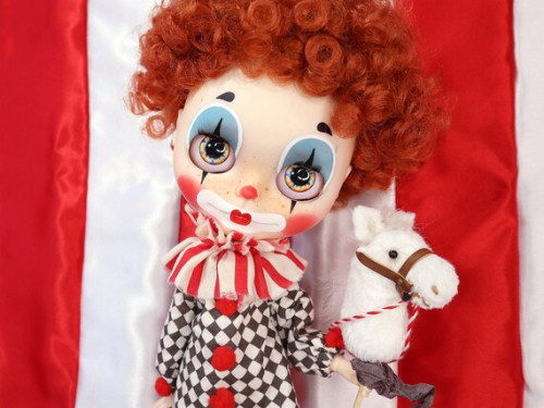 Blythe Boy Clown custom Blythe doll custom "Loppy" by FreedomValentina