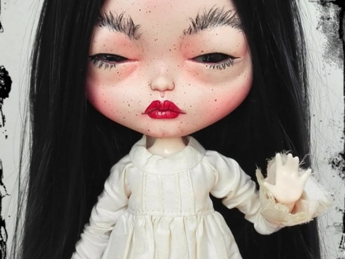 Sadako (from Ring 0) Japanese girl Blythe custom doll by AntiqueShopDolls