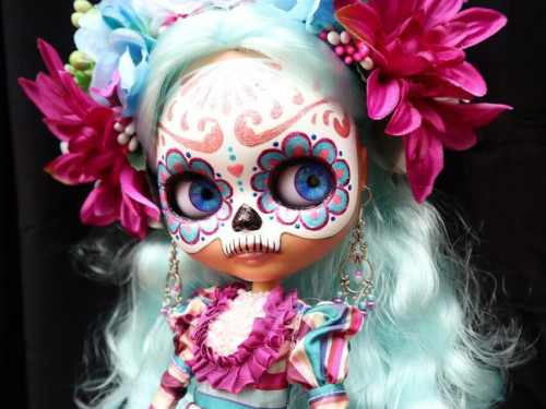 Calavera Catrina custom Blythe doll by FreedomValentina