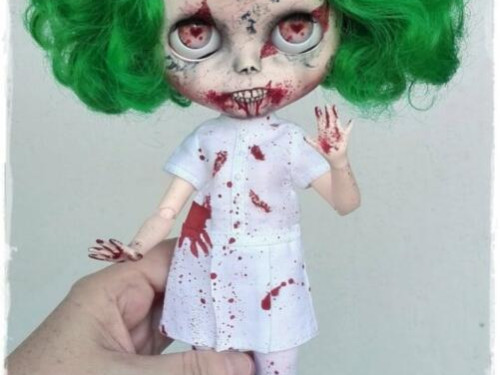 SHELLY Zombie girl Blythe custom doll by AntiqueShopDolls