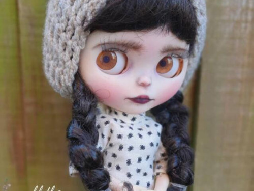 Customised blythe doll – Wednesday by BlytheObsession