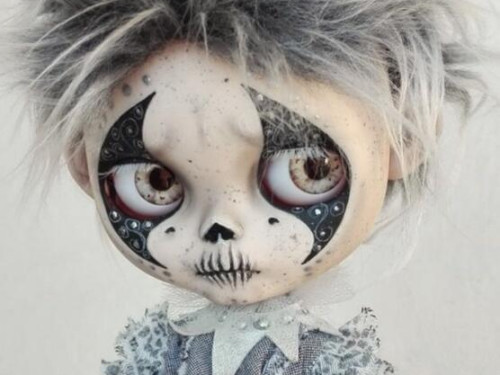 GASPAR Ghost Clown boy  Blythe custom doll by AntiqueShopDolls