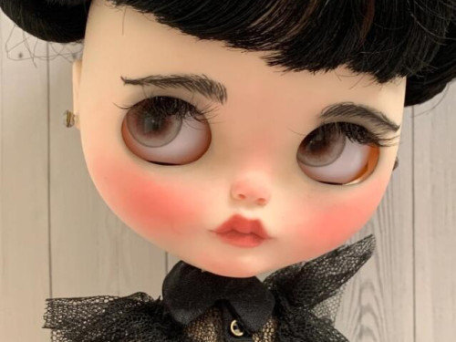 Custom Blythe Doll Wednesday Ooak Doll by LovelyBlytheDoll