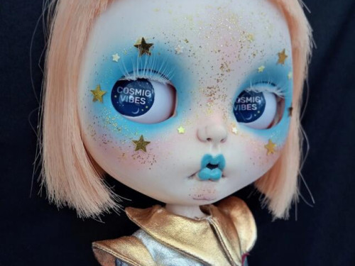 Custom Cosmic Space Blythe Doll by Spookykidsworkshop