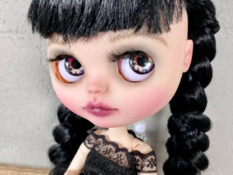 Custom Blythe doll Wednesday Addams by MoniCraftsShop