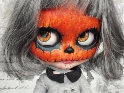 PRUDENCE Primitive Pumpkin Blythe custom doll by AntiqueShopDolls