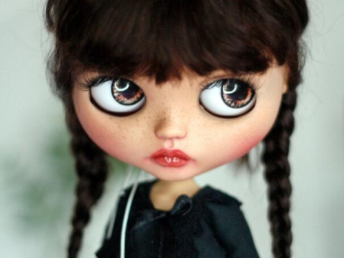 Blythe custom doll Wednesday by SweetAndSimpleIL