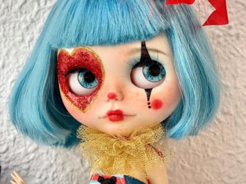Blythe Clown custom Blythe doll  "Heart" by FreedomValentina