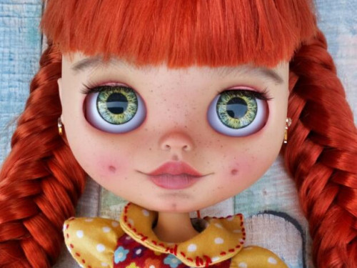 Custom Blythe doll Pippi Longstocking by TsarinaUKStudio