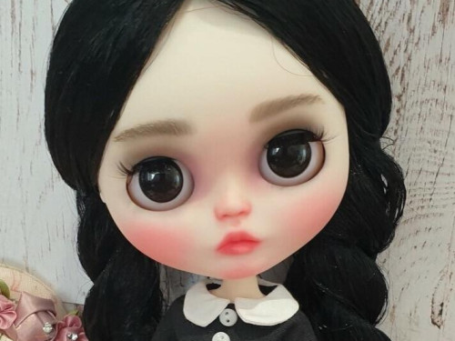 Wednesday custom Blythe doll by Candyflossbyrose