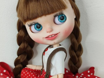 Custom Blythe doll with braids by dollbyNoris