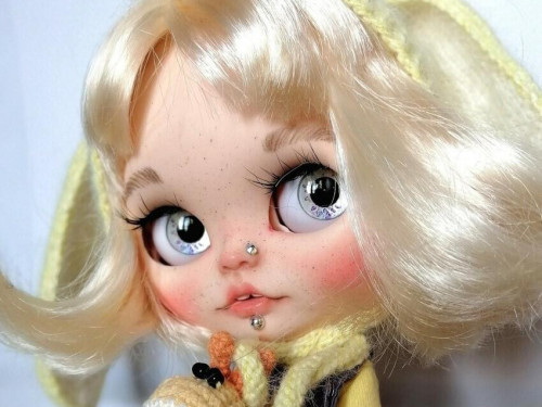 Blythe Doll Custom Masha Baby Bunny by YuliaBlythe