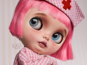 Custom Blythe doll Nurse Mimi by cocomicchi