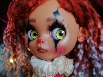 Blythe clown doll by BlytheDollArt