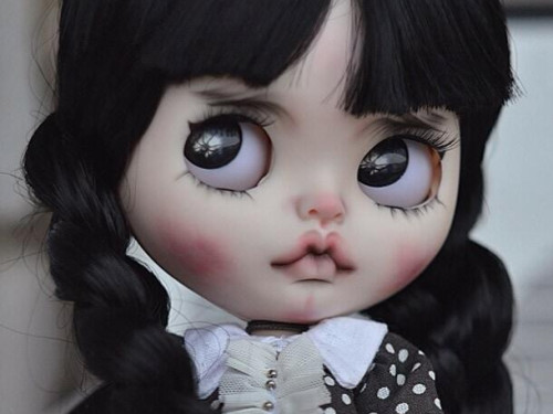 Blythe Custom Doll Wednesday Addams by BlytheMyDreams