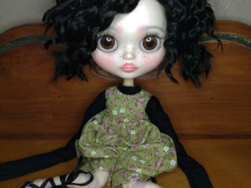 Custom Blythe doll, OOAK blythe, Blythe Custom, Blythe Doll, cute panda girl curly locks
